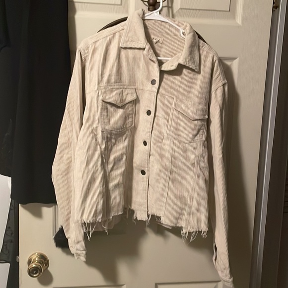 Cream Corduroy Shacket-Closet Candy - Picture 12 of 12